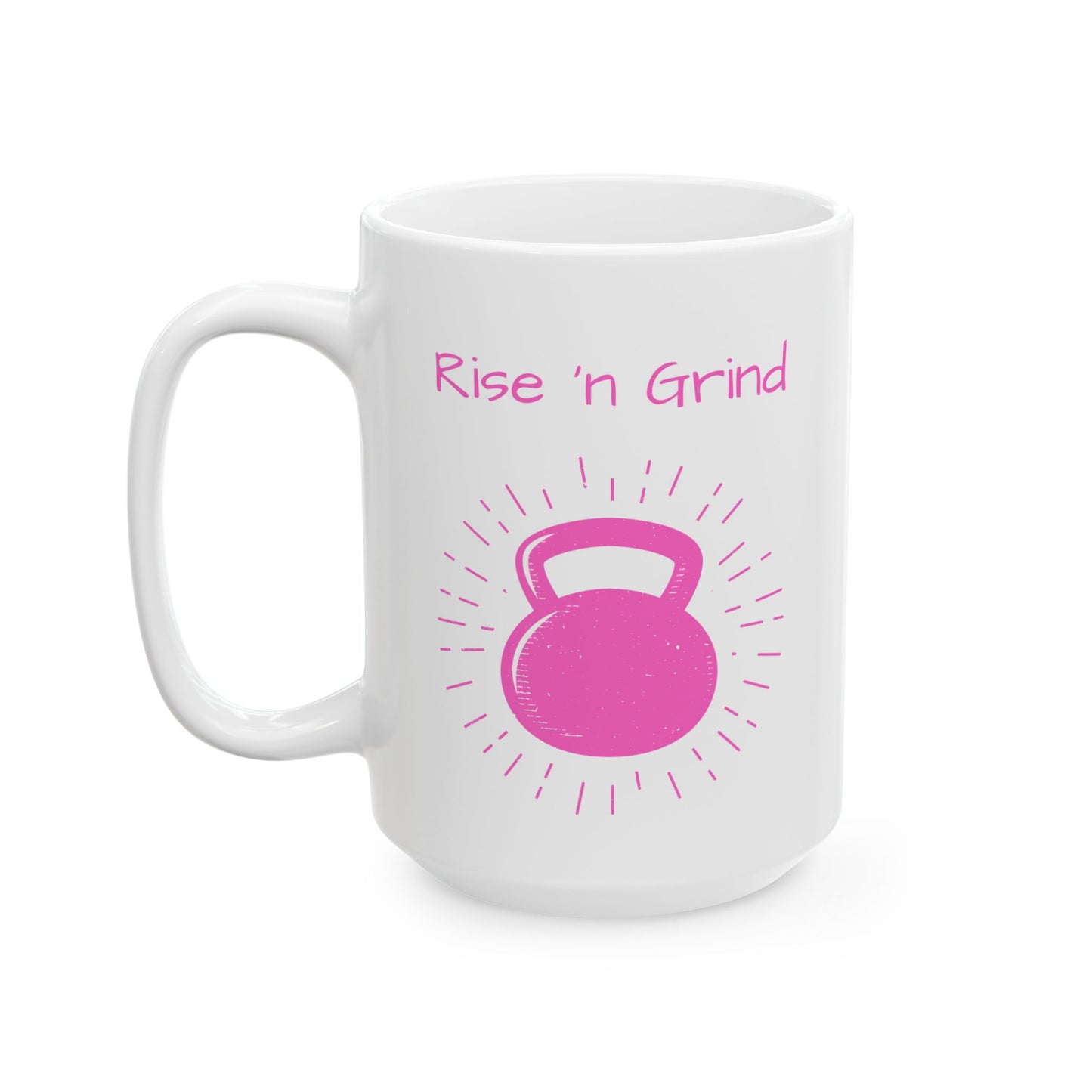 Rise 'N Grind PINK Kettlebell Mug