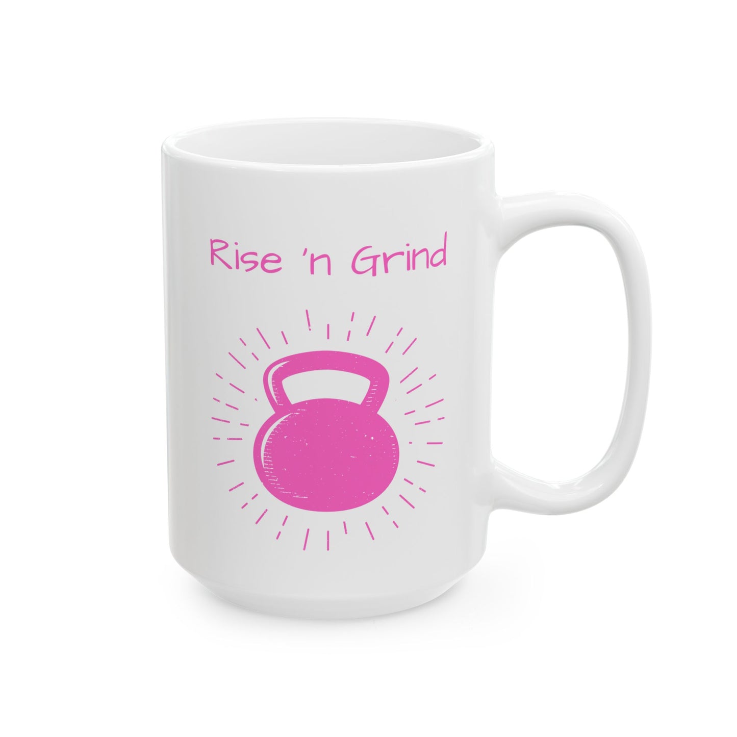 Rise 'N Grind PINK Kettlebell Mug