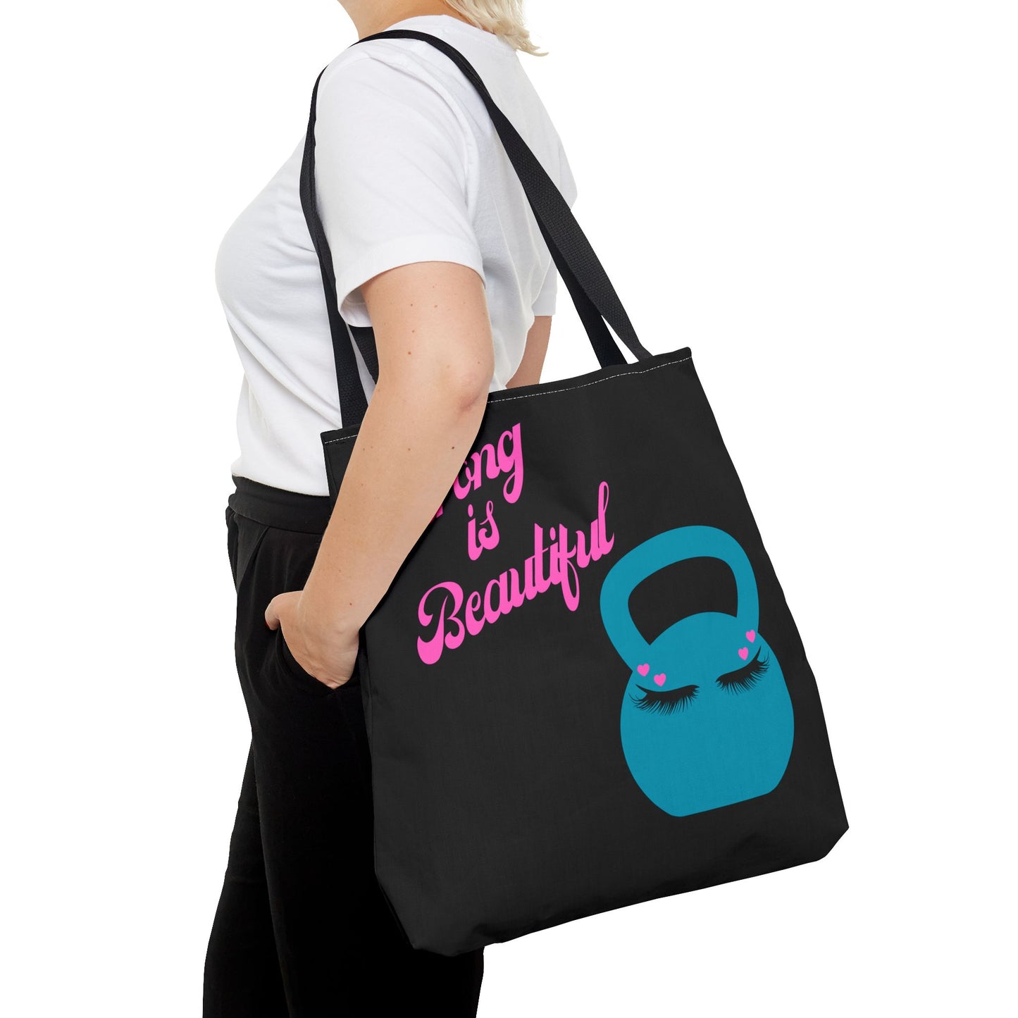 Strong is Beautiful, Black Tote Bag