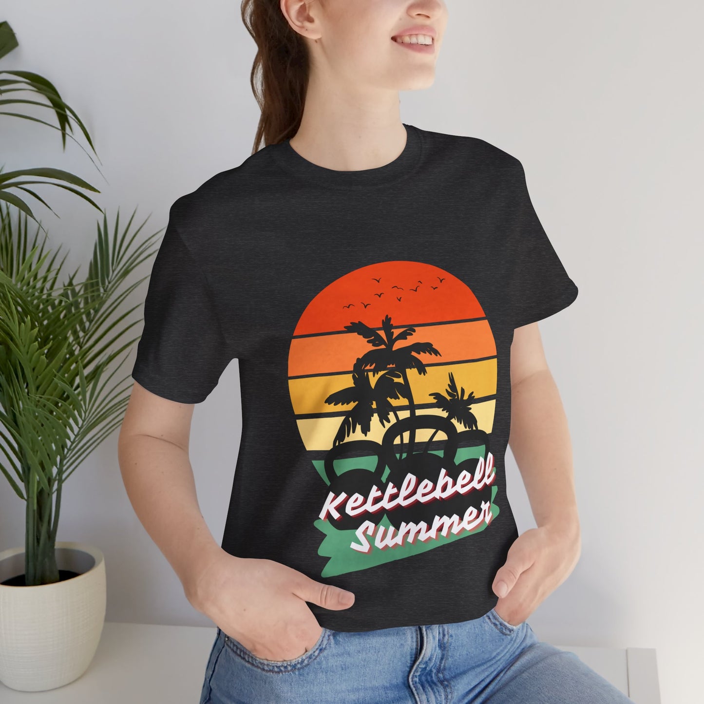 Kettlebell Summer Graphic Tee for Fitness Lovers