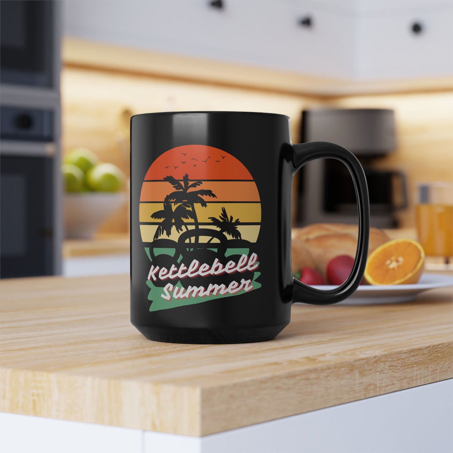 Kettlebell Summer Black Mug - 15oz