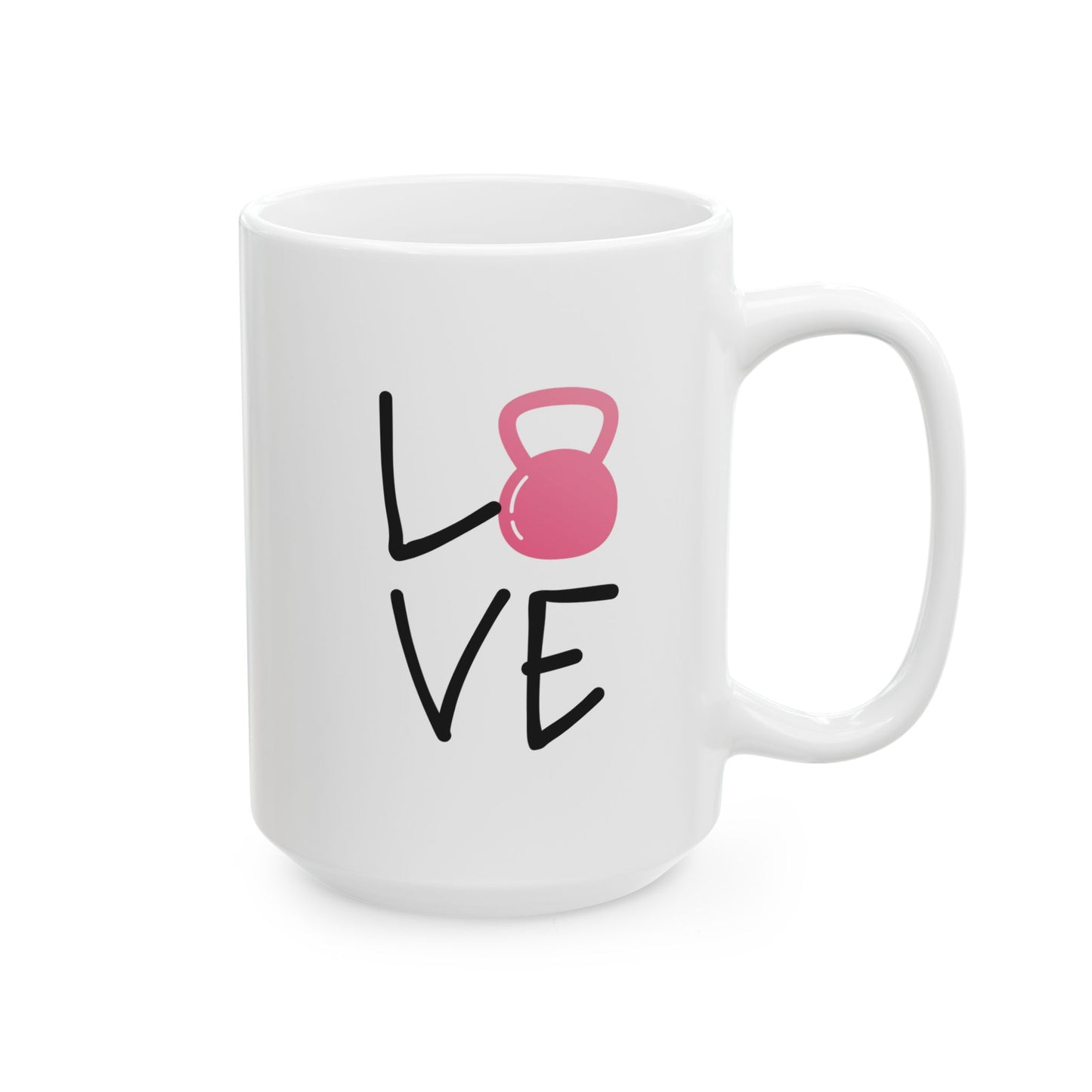 Handwritten Kettlebell Love Mug, White