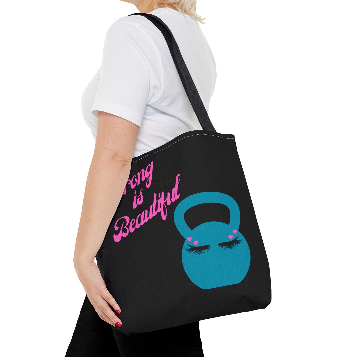 Strong is Beautiful, Black Tote Bag