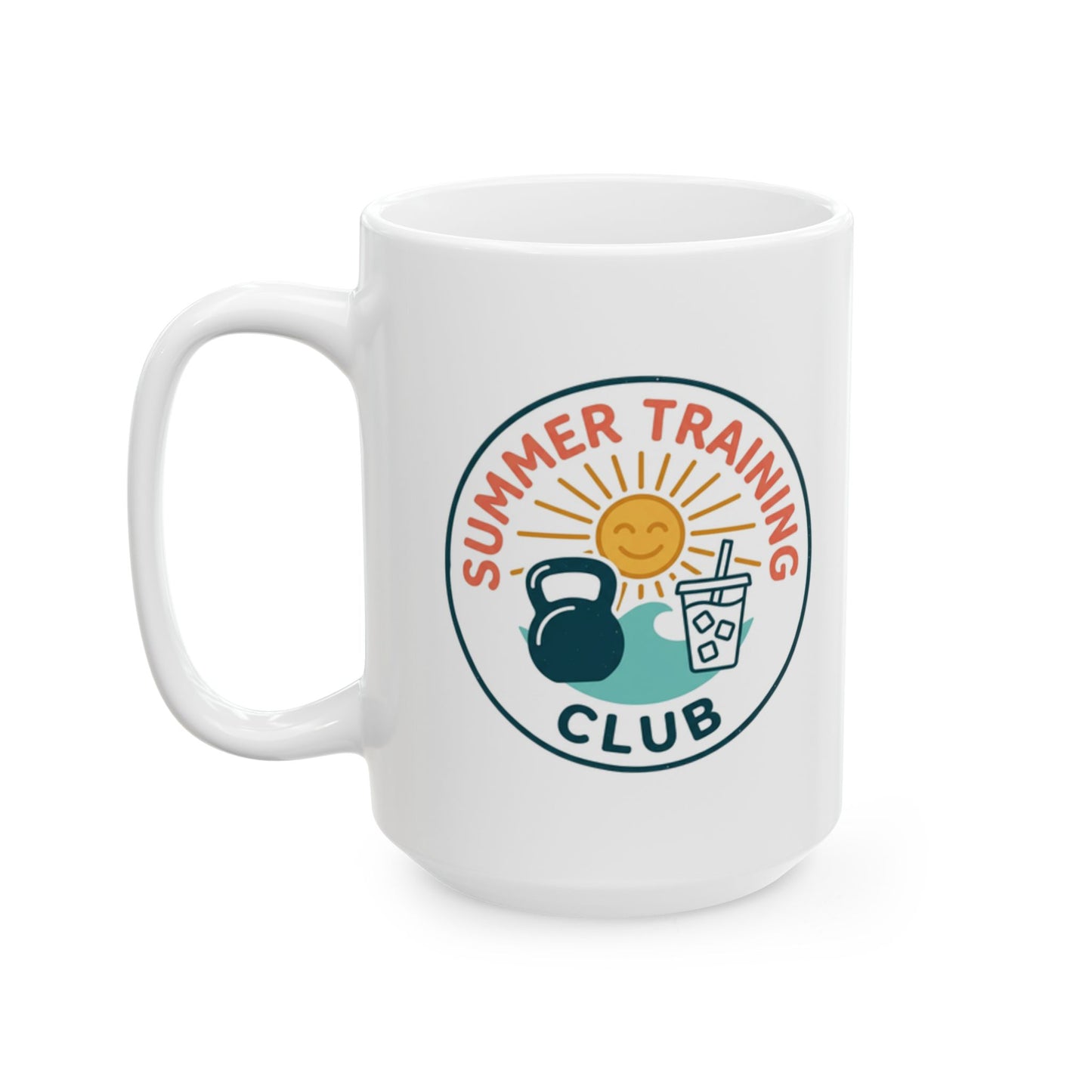 Summer Training Club Emblem Retro Beach Logo Coffee Cup - White 11oz or 15oz