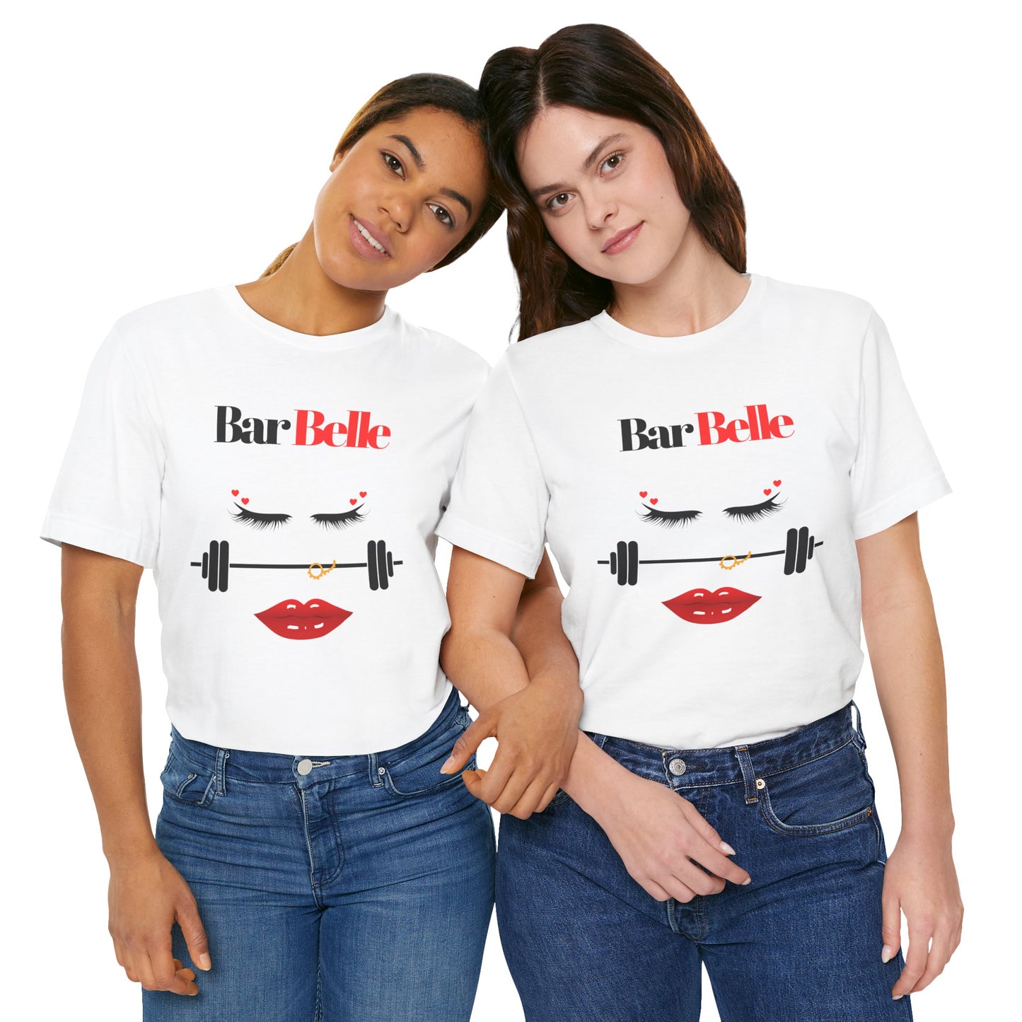 BarBelle Fitness Gym T‑Shirt — Cute Lipstick & Barbell Graphic Tee for Women