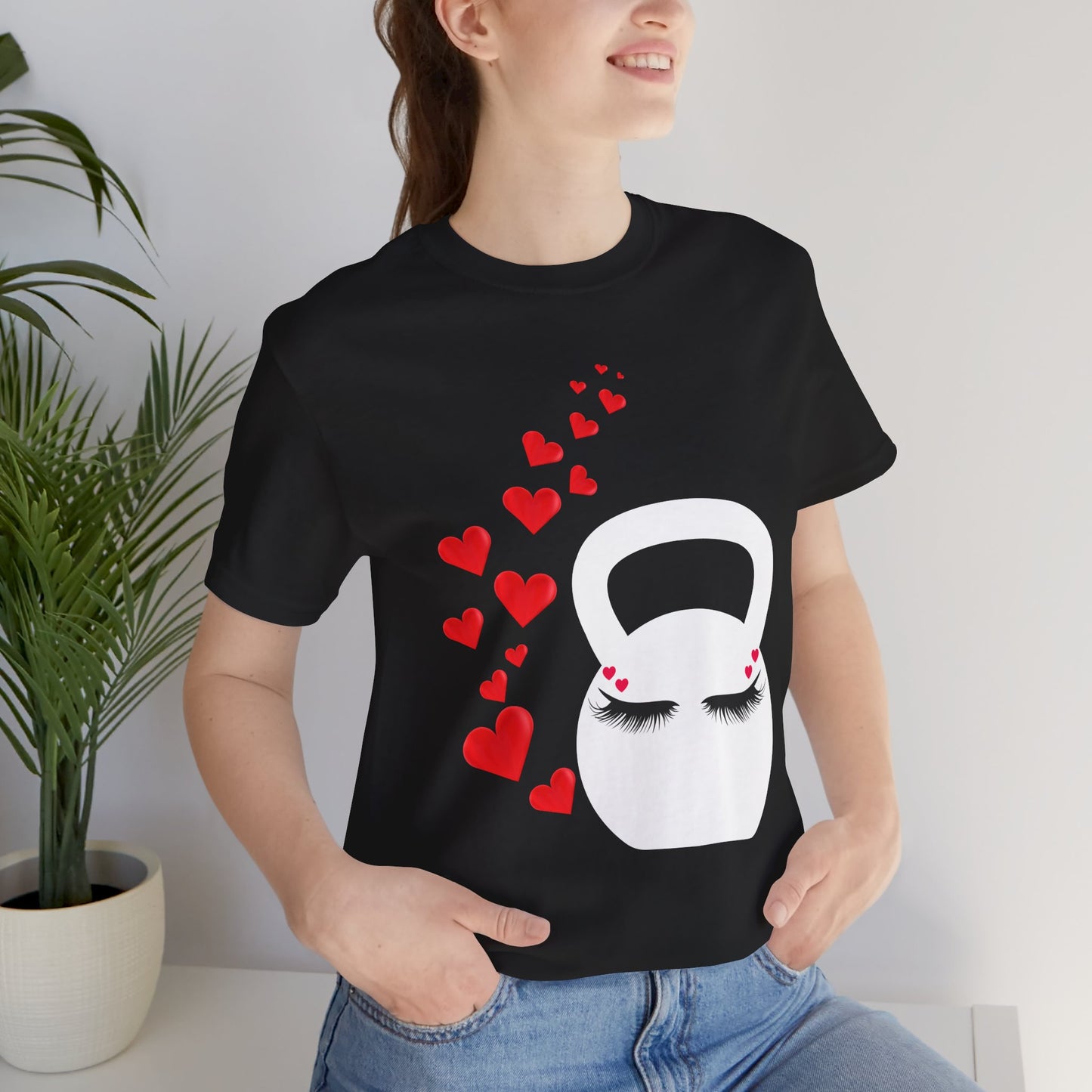 Love & Lashes Kettlebell Valentine's Jersey Short Sleeve Tee