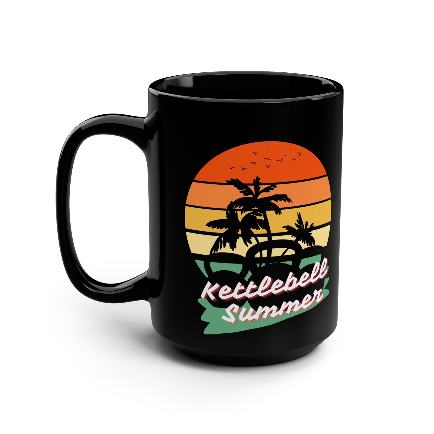 Kettlebell Summer Black Mug - 15oz